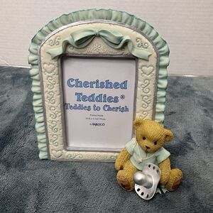 Cherished Teddies Picture Frame with Bear Figurine